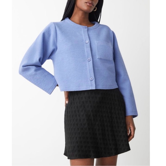 & Other Stories Houndstooth Textured Jacquard Flare Mini Skirt Black Size 4 - Picture 4 of 16